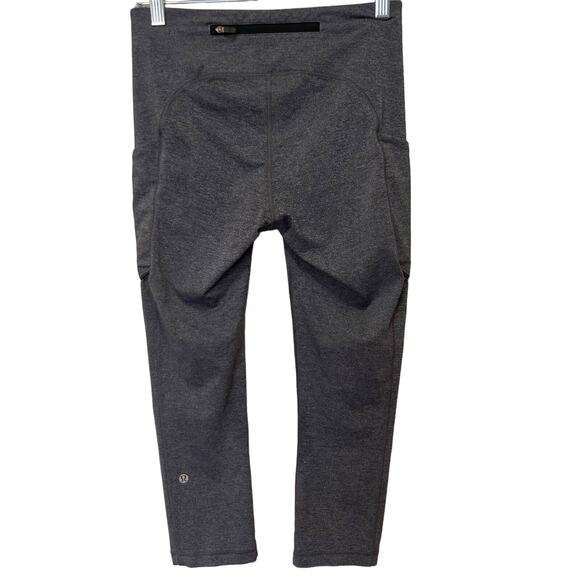 Lululemon Speed Up Cropped Gray Leggings Size 6 - Picture 3 of 9